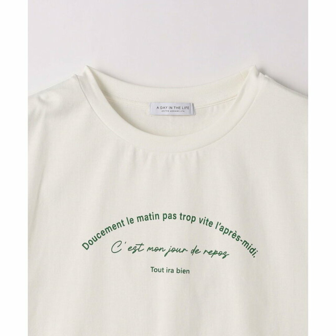 a day in the life(アデイインザライフ)の【OFF WHITE】コットン ロゴ クルーネック イージーTシャツ <A DAY IN THE LIFE> レディースのトップス(カットソー(長袖/七分))の商品写真