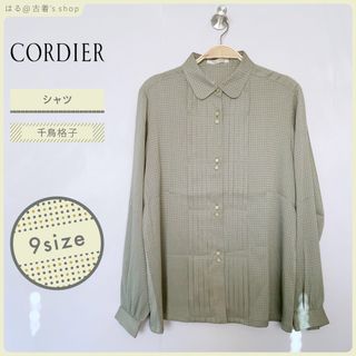 コルディア(CORDIER)のCORDIER コルディア シャツ ブラウス 千鳥格子 春 夏 レディース 古着(シャツ/ブラウス(長袖/七分))