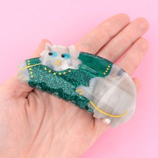 Chilly Grey Cat Hair Claw 猫　ヘアクリップ　バレッタ(バレッタ/ヘアクリップ)