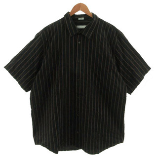 Calvin Klein - カルバンクライン シャツ 半袖 コットン ストライプ 黒 茶 2XL