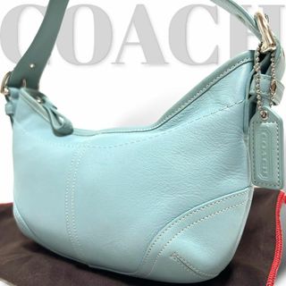 コーチ(COACH)の美品　コーチ　ショルダーバッグ  ワンショルダー　レザー　肩掛け　スカイブルー(ショルダーバッグ)