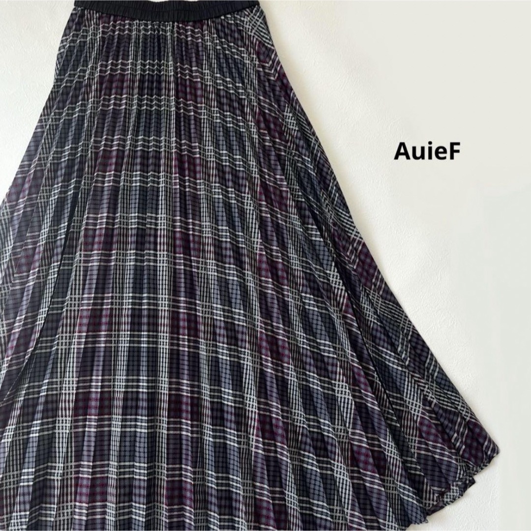 AuieF(アウィーエフ)の【アウィーエフ】チェック プリーツスカート ロング M レディースのスカート(ロングスカート)の商品写真
