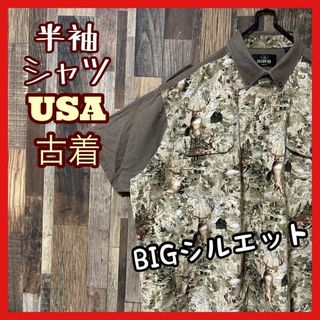 アニマル メンズ ボタンダウン 2XL 総柄 シャツ USA古着 90s 半袖(シャツ)