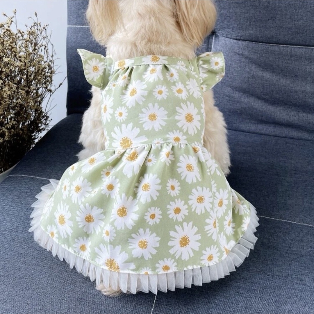 犬服　犬の服　ドッグウェア　ワンピース　S  花柄　小型犬　可愛い　フリル　春 その他のペット用品(犬)の商品写真