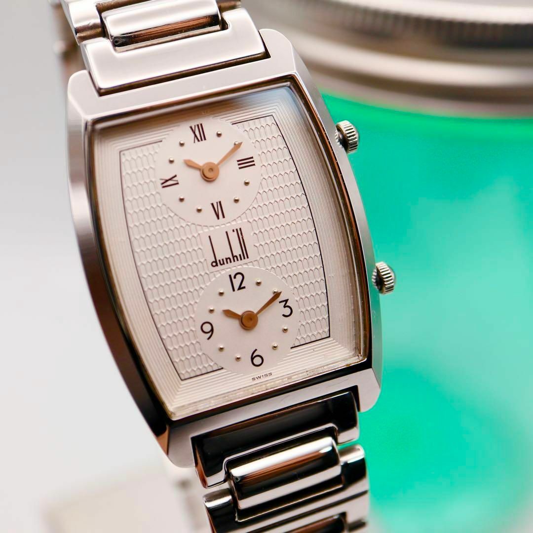 Dunhill(ダンヒル)の美品！Dunhill デゥアルタイム シルバー クォーツ メンズ腕時計 684 メンズの時計(腕時計(アナログ))の商品写真