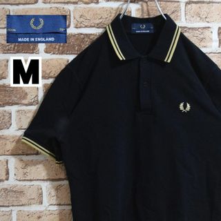 フレッドペリー(FRED PERRY)の《フレッドペリー》英国製　M12　黒×ゴールド　M相当　半袖ポロシャツ(ポロシャツ)