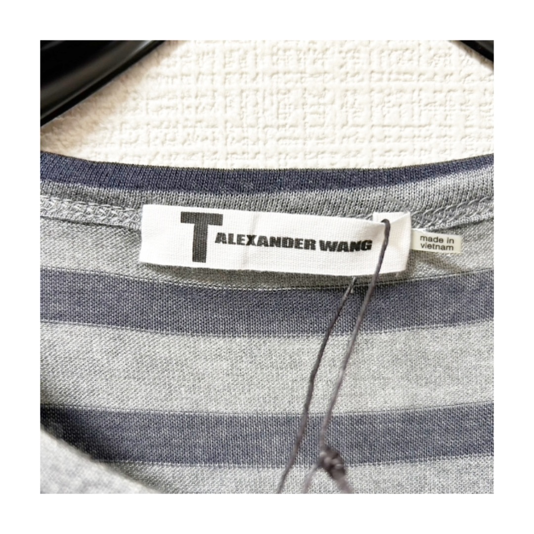 ◇新品◇アレキサンダーワン ボーダー ポケット付きロングTシャツ