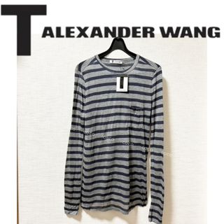 アレキサンダーワン(Alexander Wang)の◆新品◆アレキサンダーワン　ボーダー ポケット付きロングTシャツ(カットソー(長袖/七分))