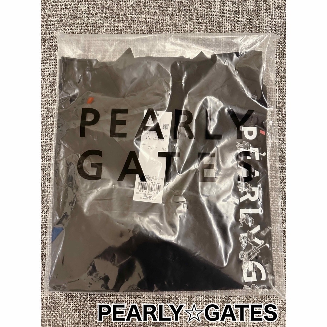 PEARLY GATES(パーリーゲイツ)の最新作　パーリーゲイツ　半袖　モックネック　スヌーピー　新品　ブラック　サイズ２ スポーツ/アウトドアのゴルフ(ウエア)の商品写真