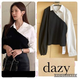 SHEIN - 新品♦︎ DAZY ツートーン パフ スリーブ 2 In 1 トップス