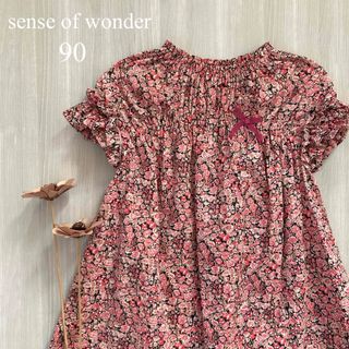 センスオブワンダー(sense of wonder)の【極美品】センスオブワンダー  リバティ総柄ワンピース　チャイブ(ワンピース)