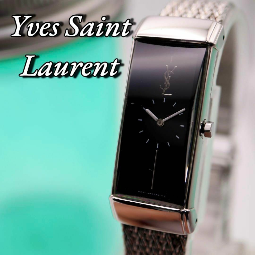 【希少】Yves Saint Laurent 腕時計 シルバー スクエアそがのサンローラン