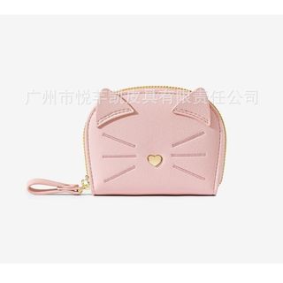 【新入荷】かわいい　ネコ　ポーチ　小銭入れ　便利　ピンク　財布　大人気(ポーチ)