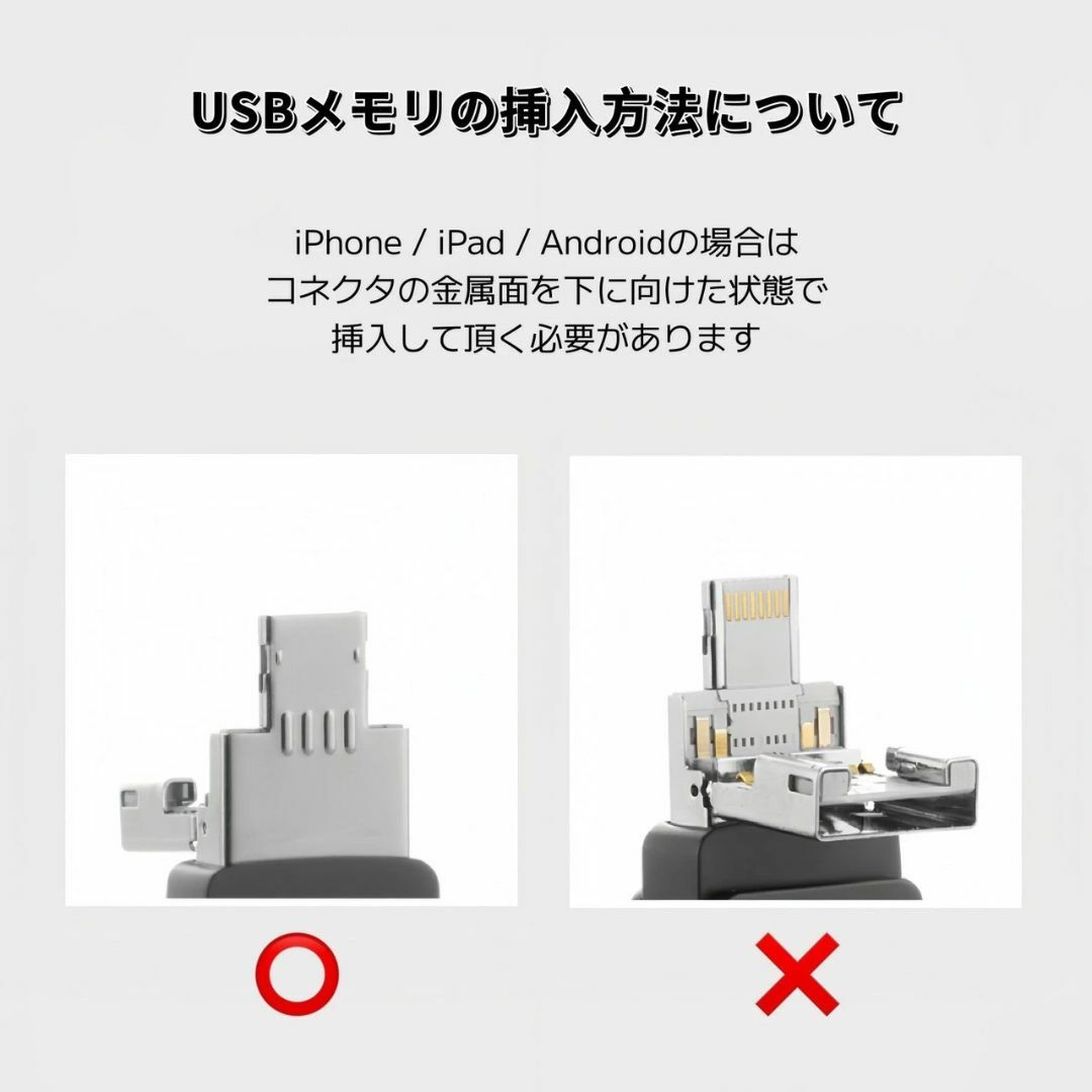 iPhone USBメモリ 128GB 4in1 ディープグレー スマホ Mac スマホ/家電/カメラのスマホアクセサリー(その他)の商品写真