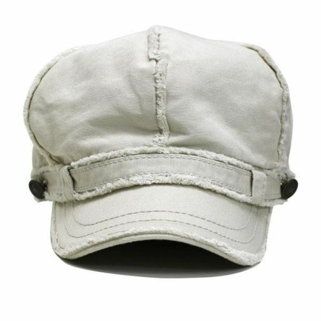 帽子 レディース 男女兼用 コットン キャスケット 太ステッチ アイボリー レディースの帽子(キャスケット)の商品写真