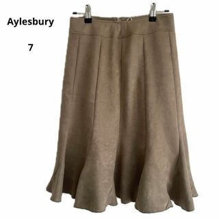 アリスバーリー(Aylesbury)のAylesbury アリスバーリー ひざ丈スカート ベージュ ７ 日本製(ひざ丈スカート)