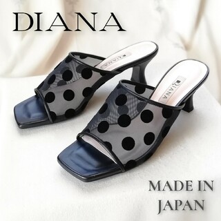 DIANA - 『ダイアナ』ドット水玉シアーサンダル/ミュール/スクエアトゥ/M/23〜23.5