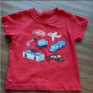 ファミリア(familiar)のfamiliar ファミリア 車刺繍 半袖Tシャツ 100cm  ショベルカー(Tシャツ/カットソー)