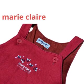 マリクレール(Marie Claire)のマリクレール　赤　ワンピース　ジャンパースカート　80cm　女の子　花(ワンピース)