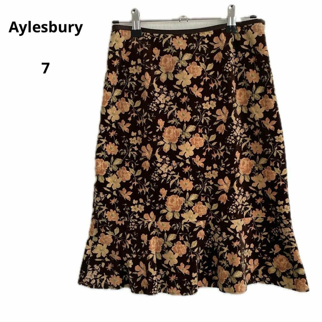 Aylesbury(アリスバーリー)の美品 Aylesbury アリスバーリー ひざ丈スカート 花柄 ７ おしゃれ レディースのスカート(ひざ丈スカート)の商品写真