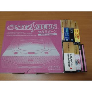 セガ(SEGA)のセガサターン 本体 帯、ハガキ付きソフト多数(家庭用ゲーム機本体)