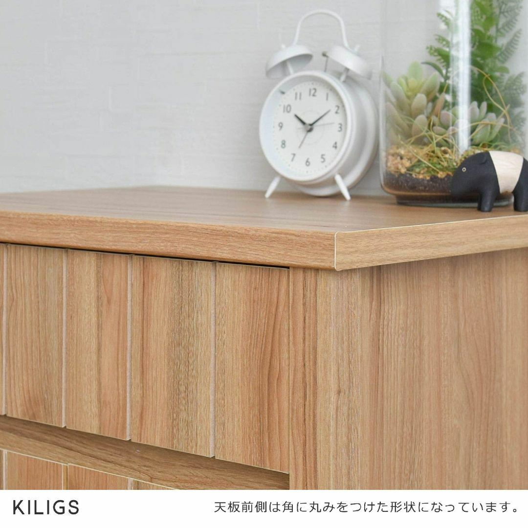 【色: ナチュラル】佐藤産業 KILIGS キャビネット 幅58.5cm 奥行4 インテリア/住まい/日用品のベッド/マットレス(その他)の商品写真