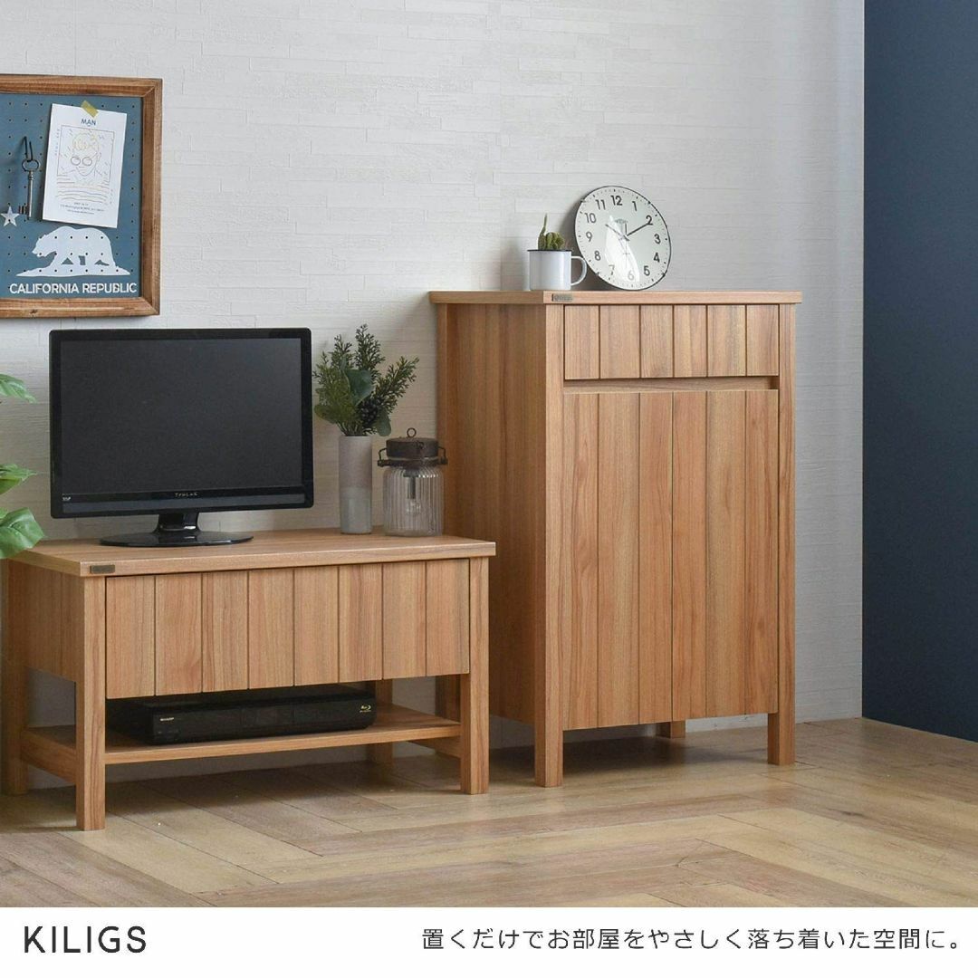 【色: ナチュラル】佐藤産業 KILIGS キャビネット 幅58.5cm 奥行4 インテリア/住まい/日用品のベッド/マットレス(その他)の商品写真