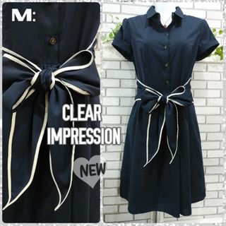 CLEAR IMPRESSION - M：未使用★ミディアム ワンピース／クリアインプレッション★訳あり★ネイビー