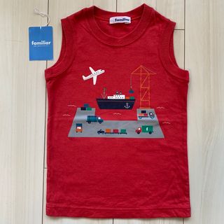 ファミリア(familiar)のファミリア 100 110 タンクトップ 男の子 ノースリーブ 夏服 赤(Tシャツ/カットソー)