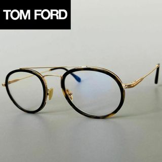 TOM FORD EYEWEAR - トムフォード メガネ ティアドロップ ゴールド べっ甲柄 ツーブリッジ 金