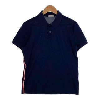 モンクレール(MONCLER)のMONCLER モンクレール SHORT SLEEVE POLO SHIRT ショートスリーブ ポロシャツ ネイビー 薄手 Size M(ポロシャツ)