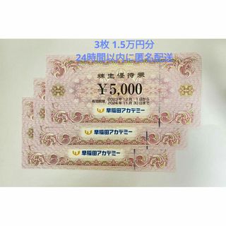 早稲田アカデミー 株主優待券 3枚 15000円分(その他)