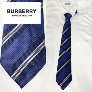 【美品】 Burberry Black Label ネクタイ ブルーレジメ