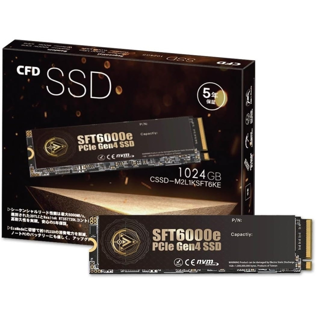 CFD(シーエフデー)の【新品】CFD販売 SSD PCIe4.0 1TB 【SFT6000eシリーズ】 スマホ/家電/カメラのPC/タブレット(PCパーツ)の商品写真