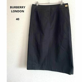 バーバリー(BURBERRY)のBURBERRY LONDON バーバリーロンドン ブラック 42 ノバチェック(ひざ丈スカート)