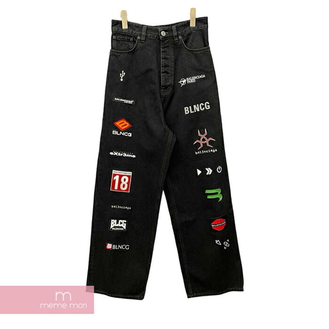 Balenciaga(バレンシアガ)のBALENCIAGA 2022AW Gamer Baggy Pants 664811 TBP47 バレンシアガ ゲーマーバギーパンツ ジーンズ デニムパンツ ワイド ボタンフライ ブラック サイズXXS 【240509】【中古-A】【me04】 メンズのスーツ(スラックス/スーツパンツ)の商品写真