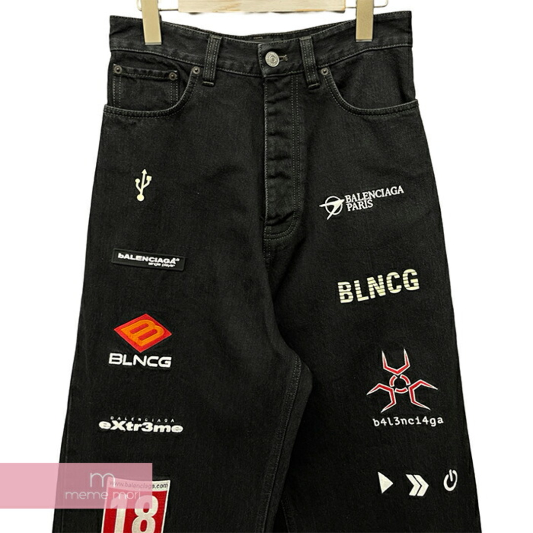 Balenciaga(バレンシアガ)のBALENCIAGA 2022AW Gamer Baggy Pants 664811 TBP47 バレンシアガ ゲーマーバギーパンツ ジーンズ デニムパンツ ワイド ボタンフライ ブラック サイズXXS 【240509】【中古-A】【me04】 メンズのスーツ(スラックス/スーツパンツ)の商品写真