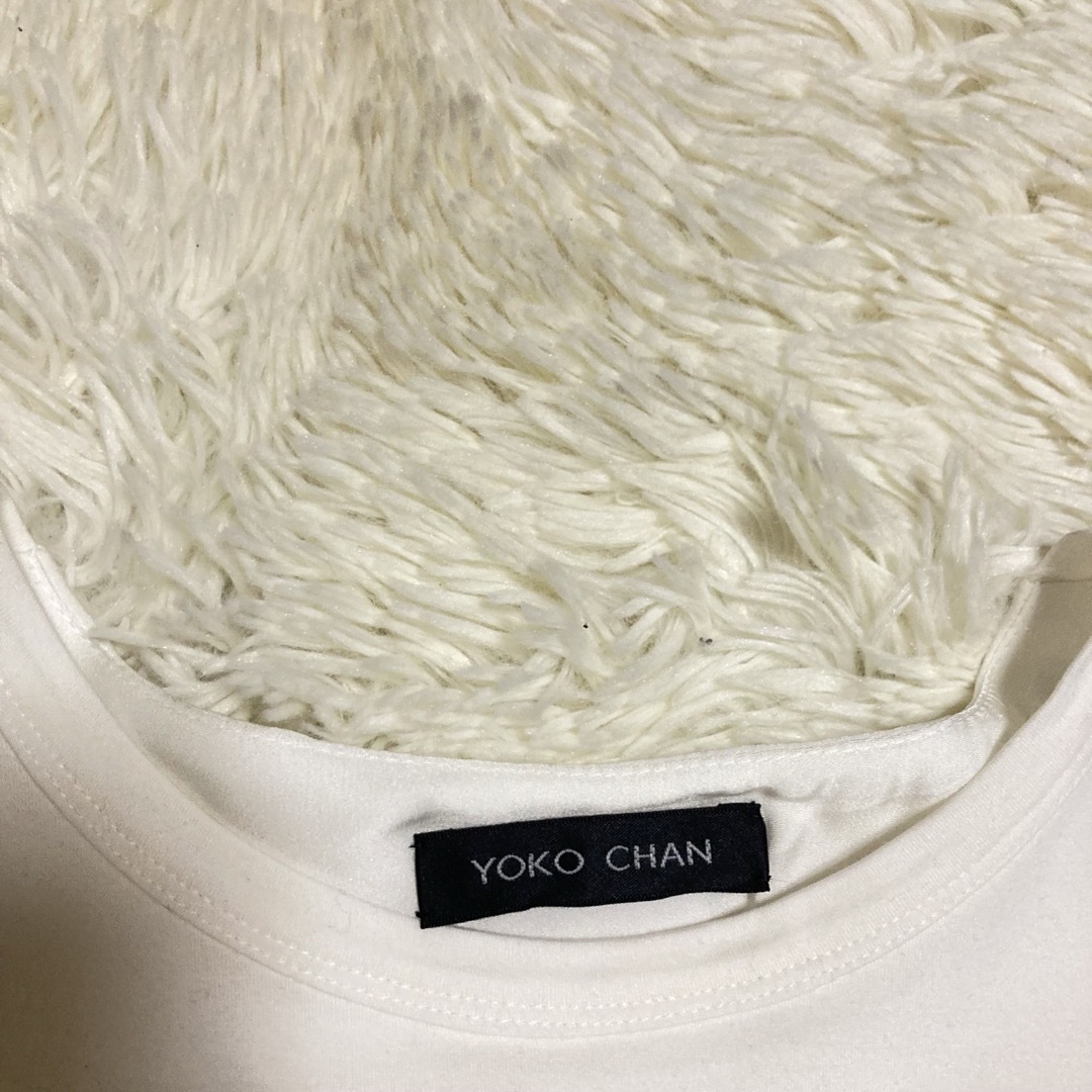 YOKO CHAN(ヨーコチャン)のヨーコチャン バックギャザー　ティアード  フリル  異素材　40 レディースのトップス(カットソー(半袖/袖なし))の商品写真