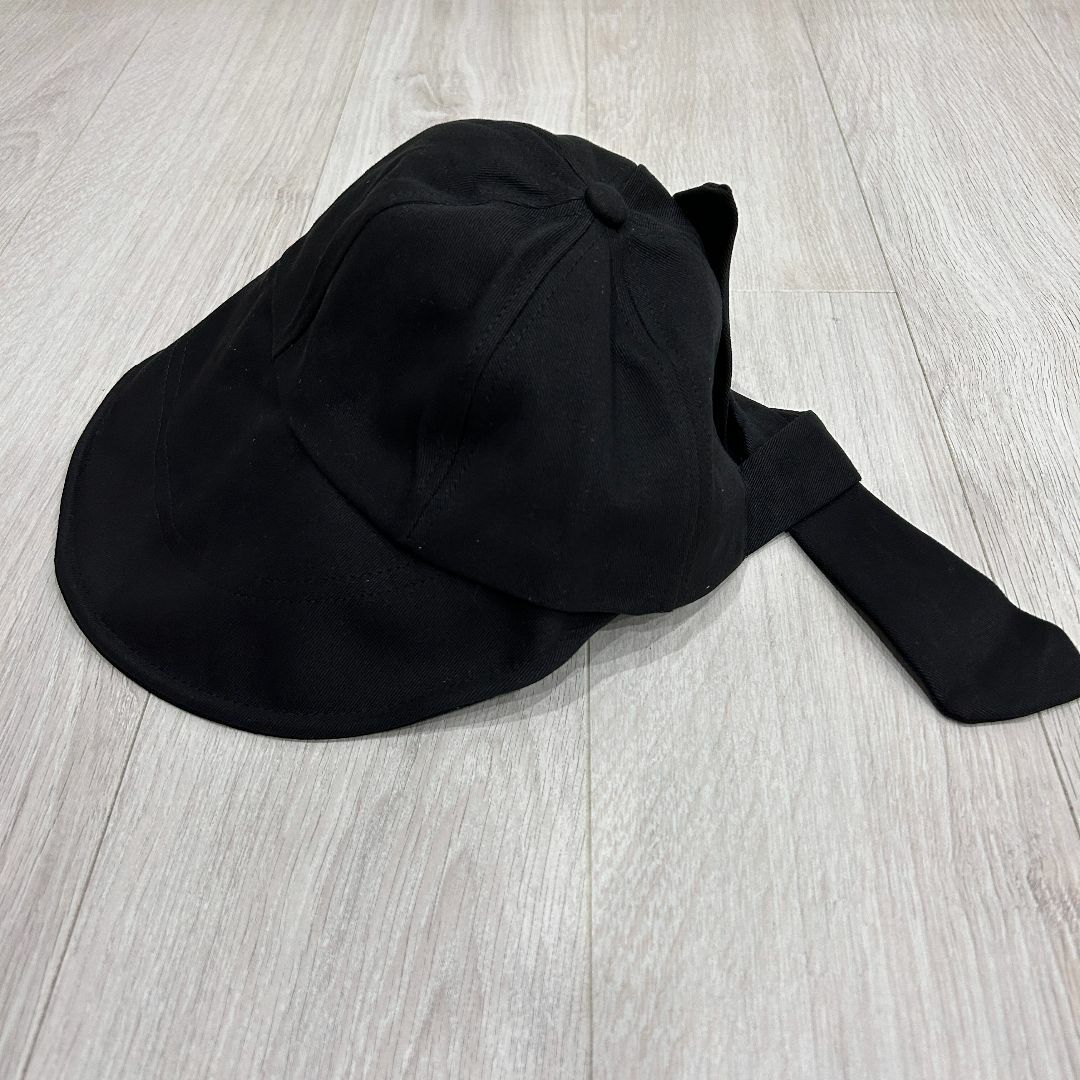 ブラック帽子 リボン 黒 カジュアル 夏 日焼け アウトドア キャンプ 韓国 レディースの帽子(ハット)の商品写真