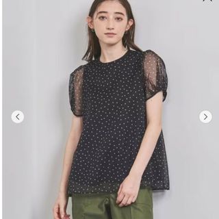 ユナイテッドアローズ(UNITED ARROWS)の☆新品同様☆オーガンジ☆ミニパフスリーブブラウス☆(シャツ/ブラウス(半袖/袖なし))