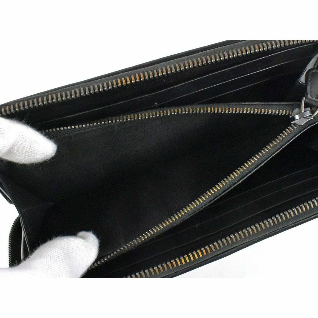 Bottega Veneta(ボッテガヴェネタ)のボッテガヴェネタ イントレチャート ラウンドファスナー 長財布 ブラック レザー レディースのファッション小物(財布)の商品写真