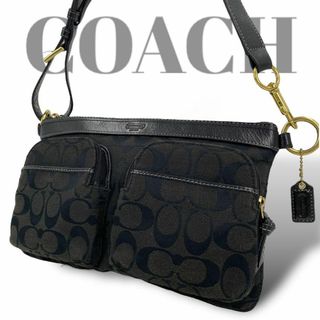 コーチ(COACH)の美品✨コーチ　ウェストバッグ　ウェストポーチ　ボディバッグ　シグネチャー(ボディバッグ/ウエストポーチ)