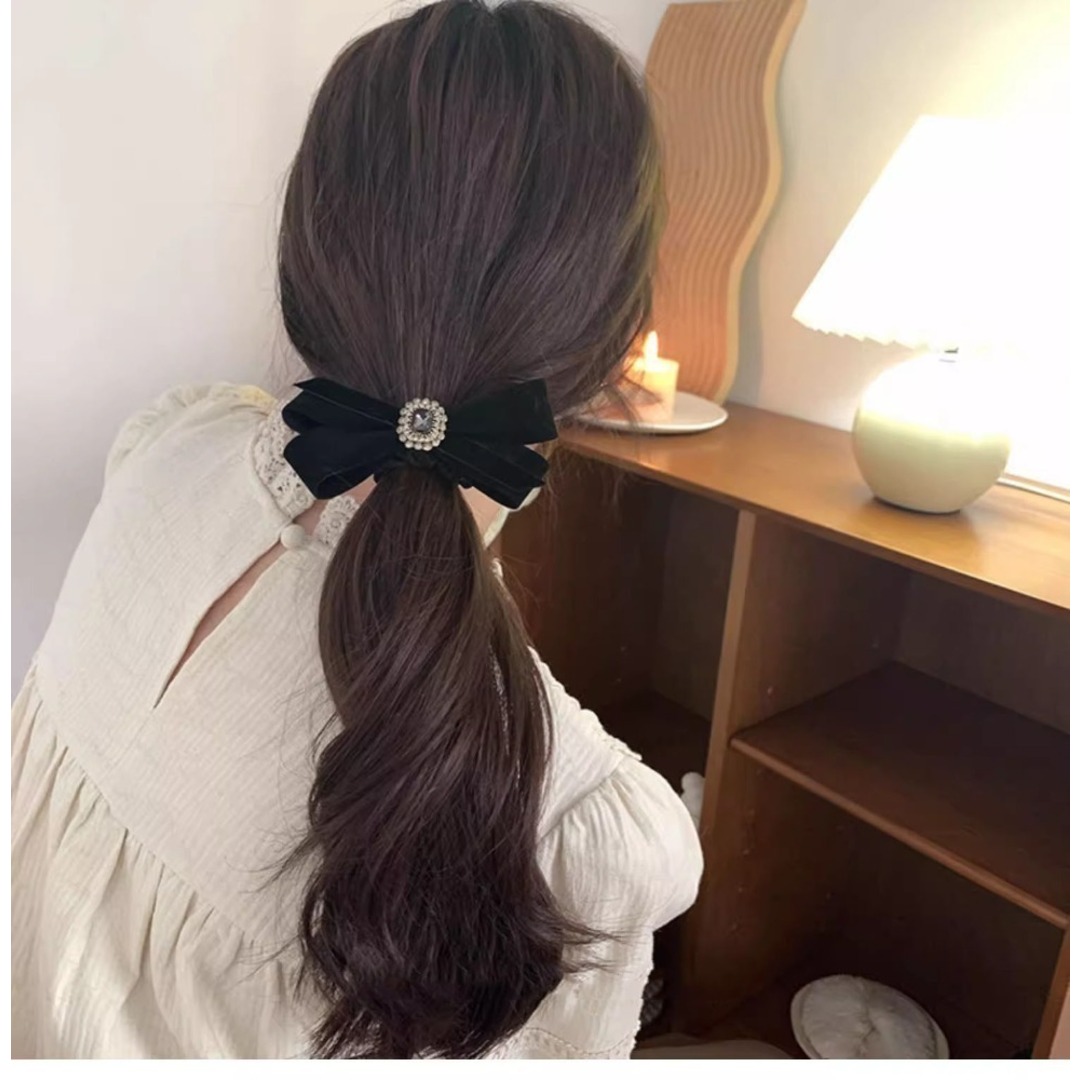 【新作】レディース　ヘアゴム　ワンポイント　髪飾り　上品　ヘアアクセ　ビジュー レディースのヘアアクセサリー(ヘアゴム/シュシュ)の商品写真