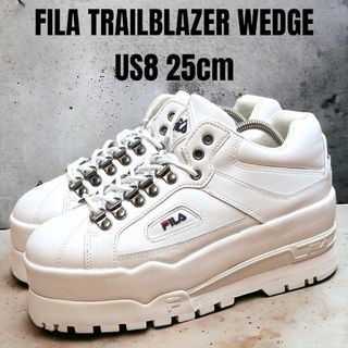 FILA フィラ トレイルブレザー ウエッジ 25cm ホワイト 厚底スニーカー