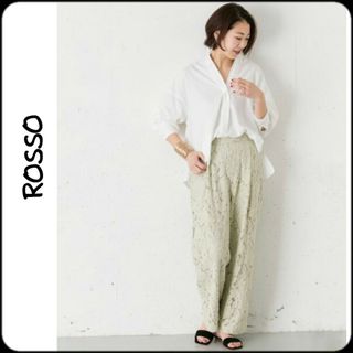 URBAN RESEARCH ROSSO - アーバンリサーチ●花柄総レース♪綺麗色フロントタックスワイドパンツ/フォーマル