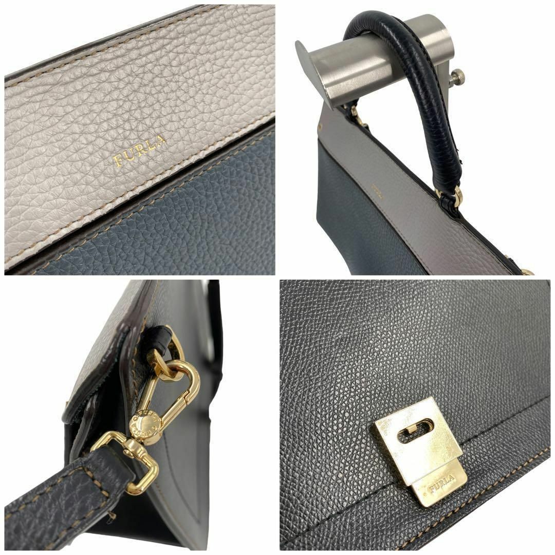 Furla(フルラ)の極美品✨フルラ　2WAY ショルダーバッグ　ハンドバッグ　バイカラー　レザー レディースのバッグ(ショルダーバッグ)の商品写真