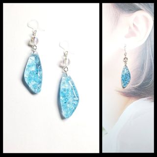 No.1271-B　琉球ガラス☆ピアス・イヤリング(スカイブルー)(ピアス)