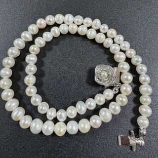  本物真珠　淡水パールネックレス　冠婚葬祭(ネックレス)
