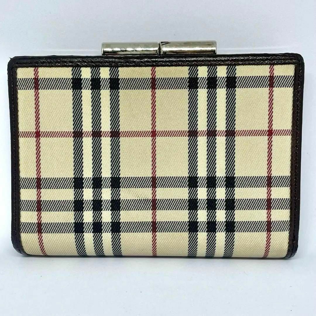 BURBERRY(バーバリー)の【バーバリー/美品】二つ折り財布【がま口/ノバチェック/レザー/小銭入/お札入】 レディースのファッション小物(財布)の商品写真