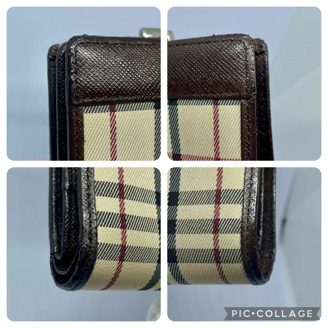 BURBERRY(バーバリー)の【バーバリー/美品】二つ折り財布【がま口/ノバチェック/レザー/小銭入/お札入】 レディースのファッション小物(財布)の商品写真